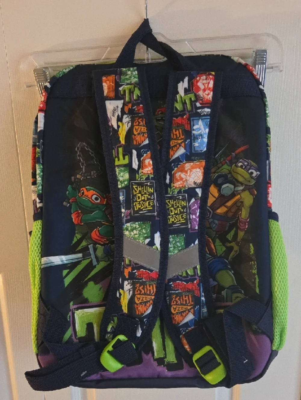 Nickelodeon TMNT Kids Backpack in Navy Blue & Lime Green